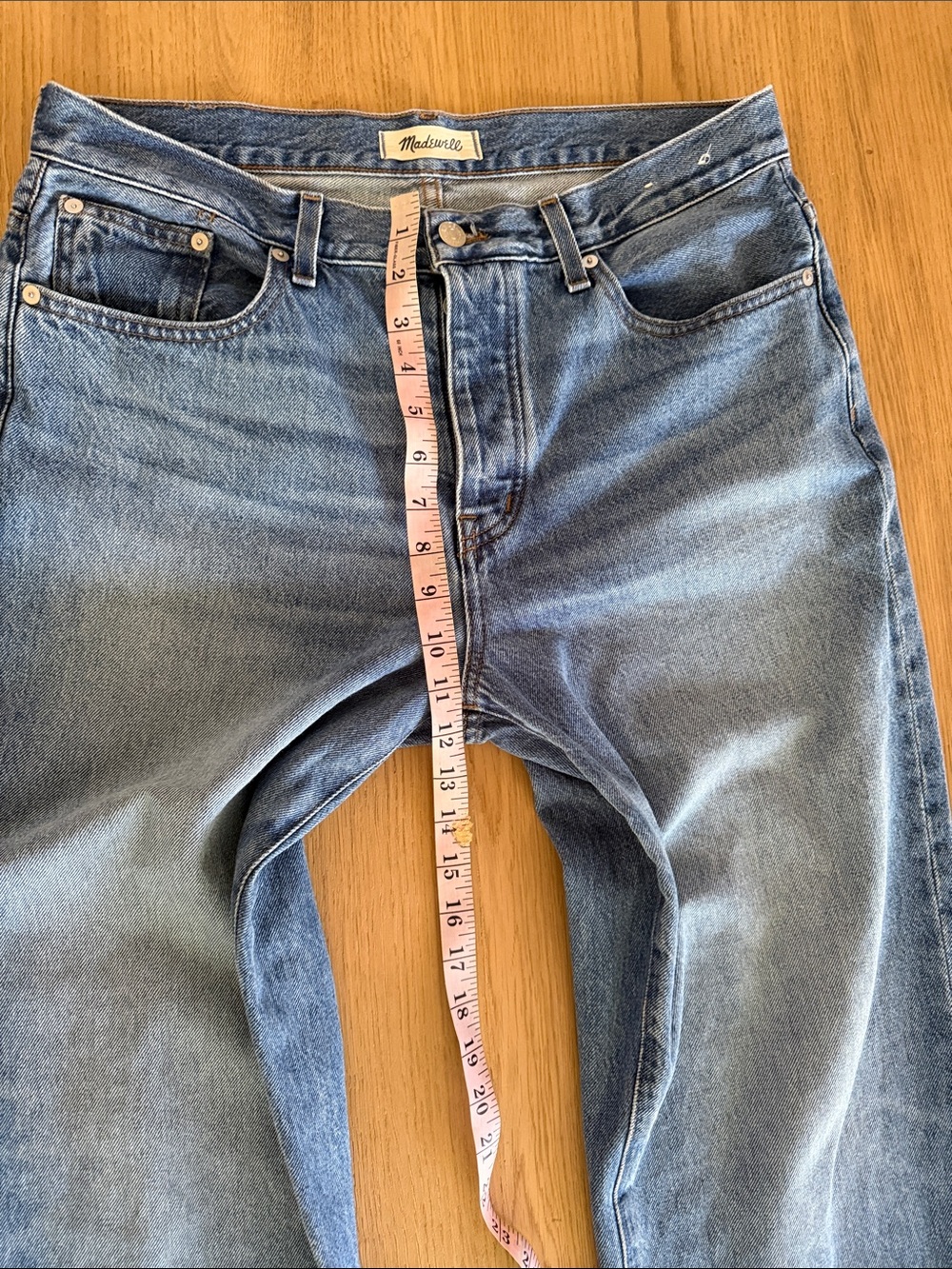 Madewell low slung Straight Leg Jeans in Medium Blue Wash 29 - Picture 10 of 12